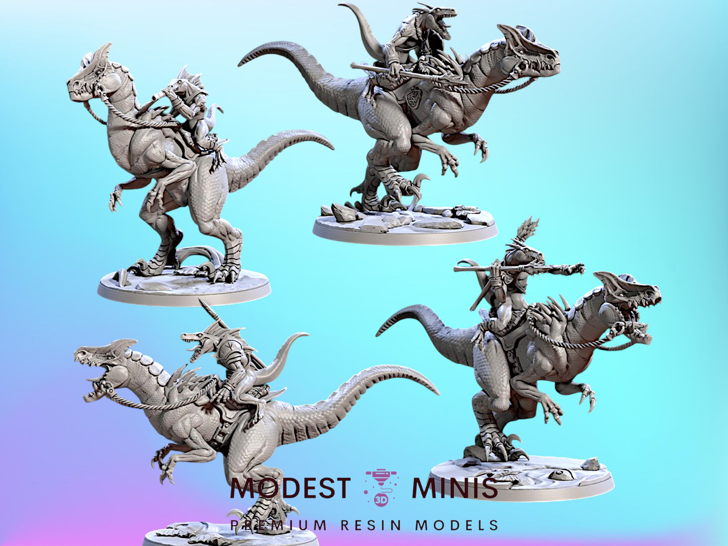 Razorwyvern Riders | 28mm - 75mm Scale Resin Minis | DnD | Frostgrave Artisan Guild Falgor's Swamp