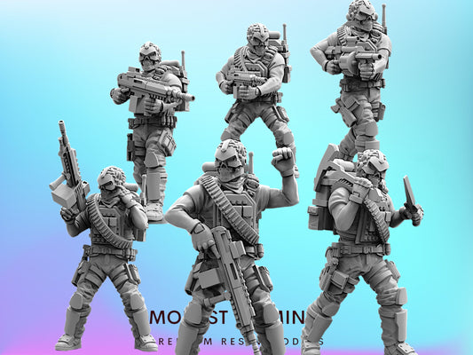 Cobra Range Viper Troopers - 28mm+ Scale Miniature | Sci fi | Cyberpunk | Papsikels