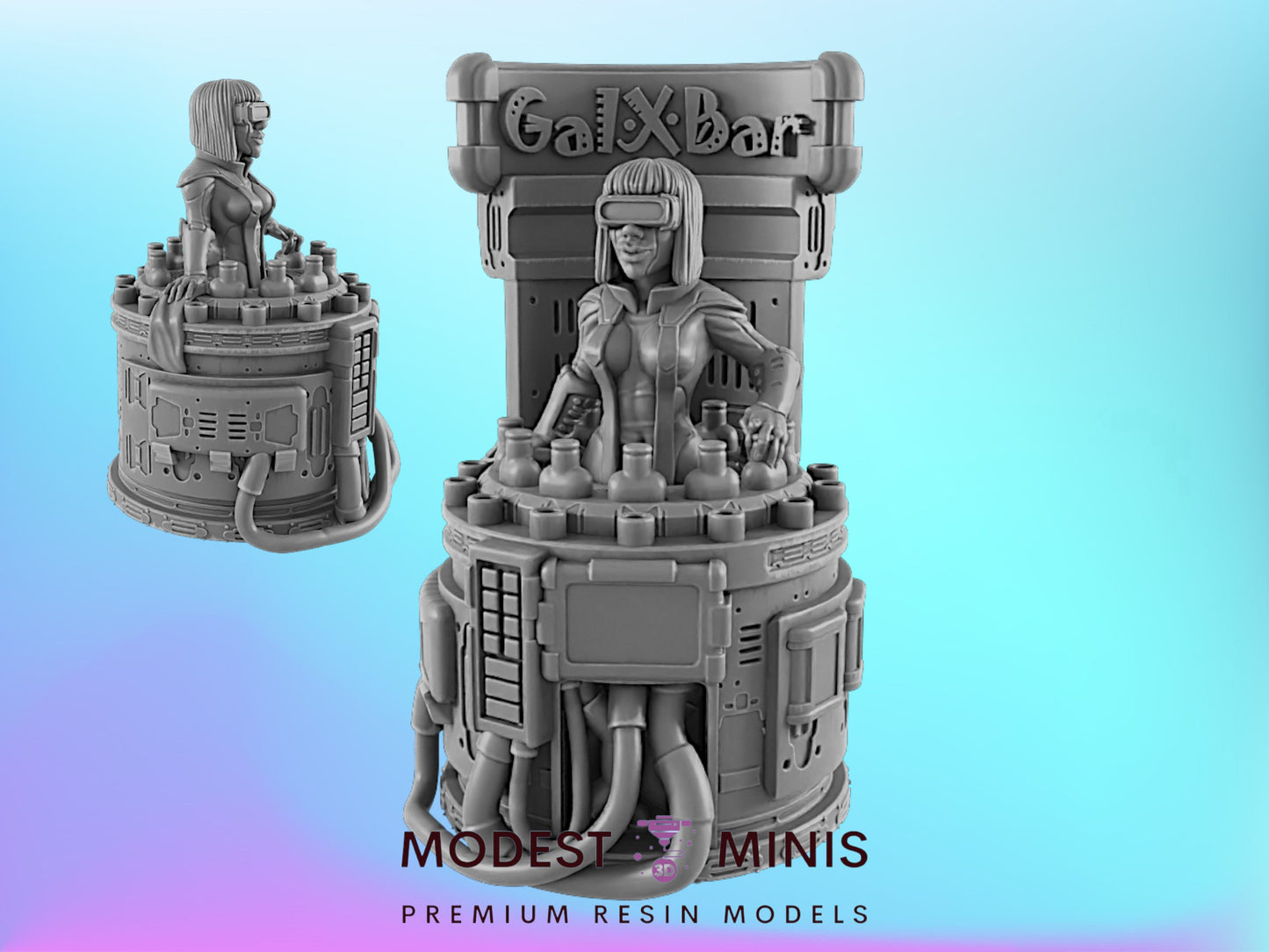 Gal Bar | 25mm - 75mm Scale | DnD | EC3D Cyberpunk Mini | Ghost City