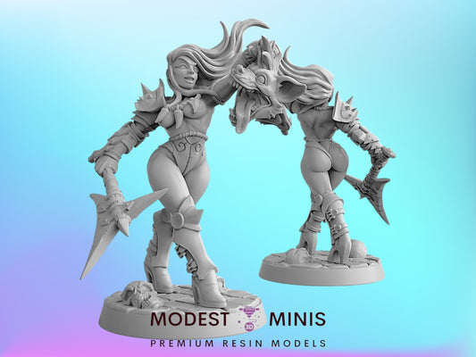 Perris Gnollslayer Pinup | 28mm - 75mm Scale Resin Minis | DnD | Frostgrave Artisan Guild Bonegnashers