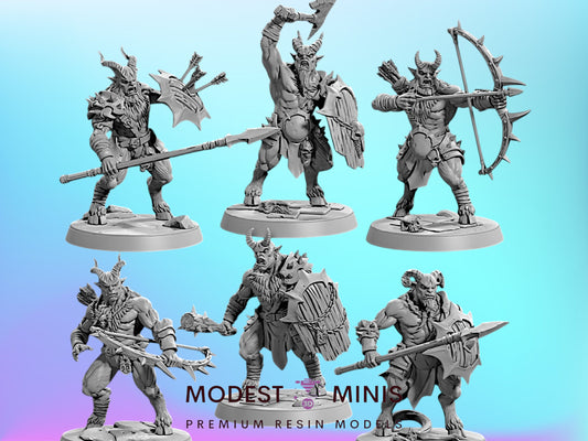 Half Gobor Marauders | 28mm - 75mm Scale Resin Minis | DnD | Frostgrave Artisan Guild Rise of the Beastmen
