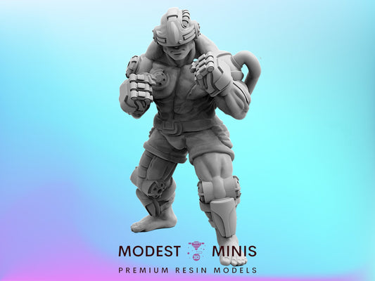 Cyber MMA Fighter Gregor Mac Konor  - 32mm Scale Alien Miniature | Papsikels