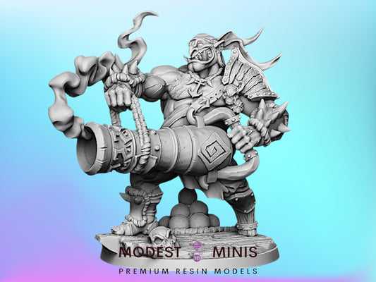 Gronk Boomshot Ogre | 28mm - 75mm Scale Resin Minis | DnD | Artisan Guild