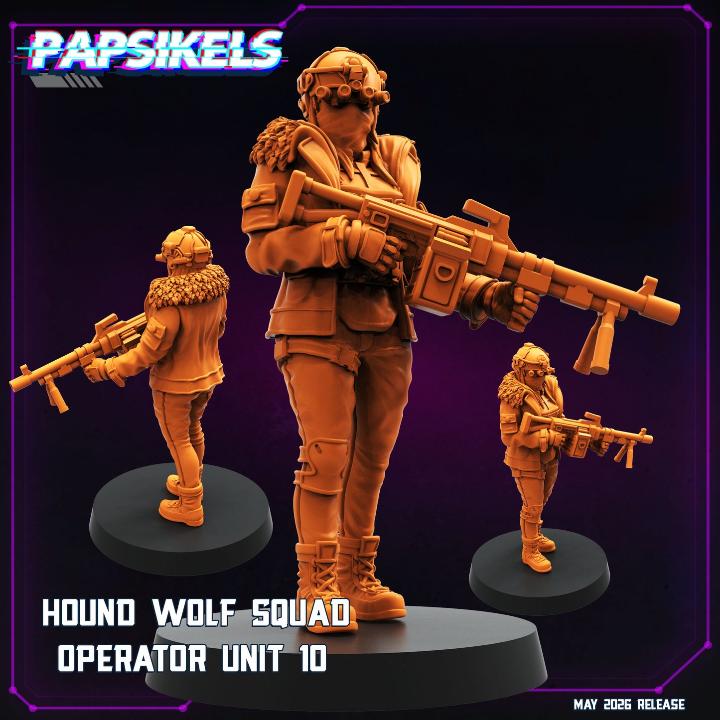 Hound Wolf Squad Operators Set 2 -32mm Scale Cyberpunk | Papsikels