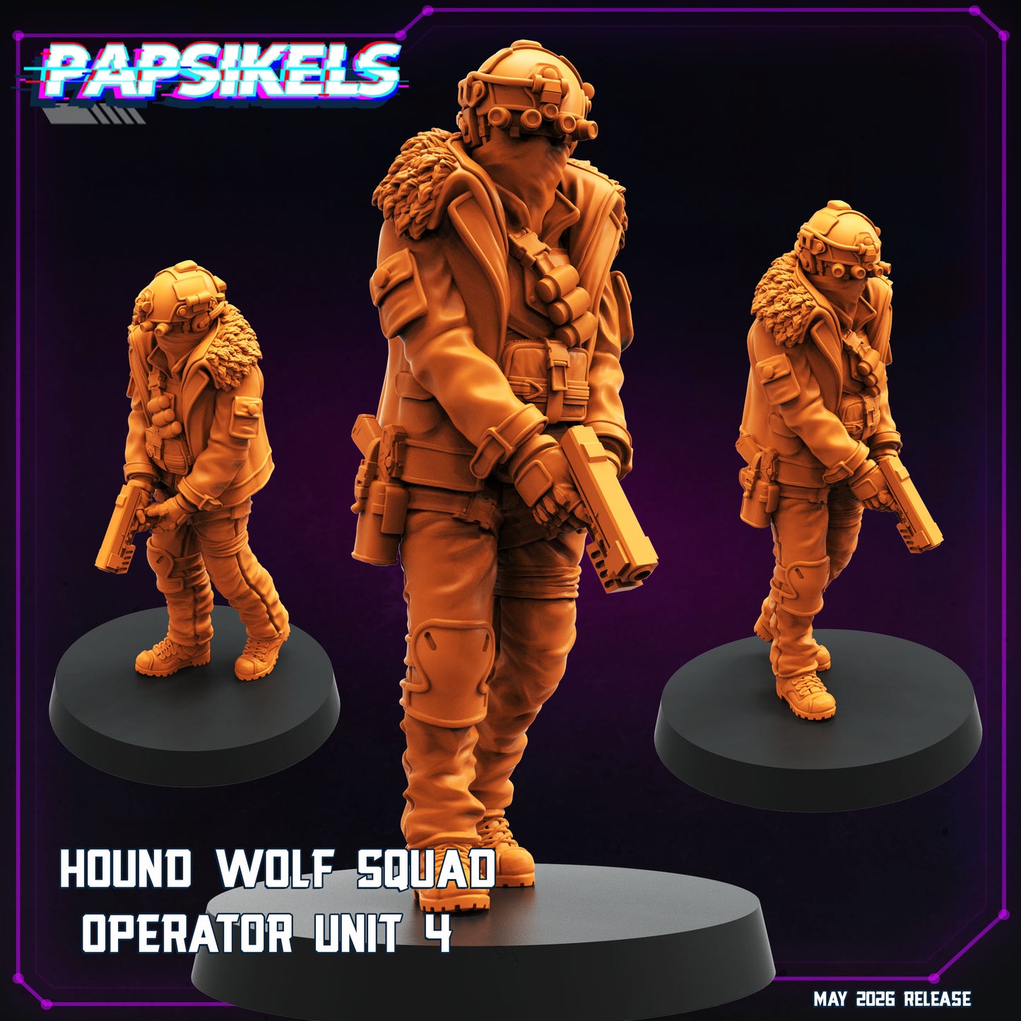 Hound Wolf Squad Operators Set 1 -32mm Scale Cyberpunk | Papsikels