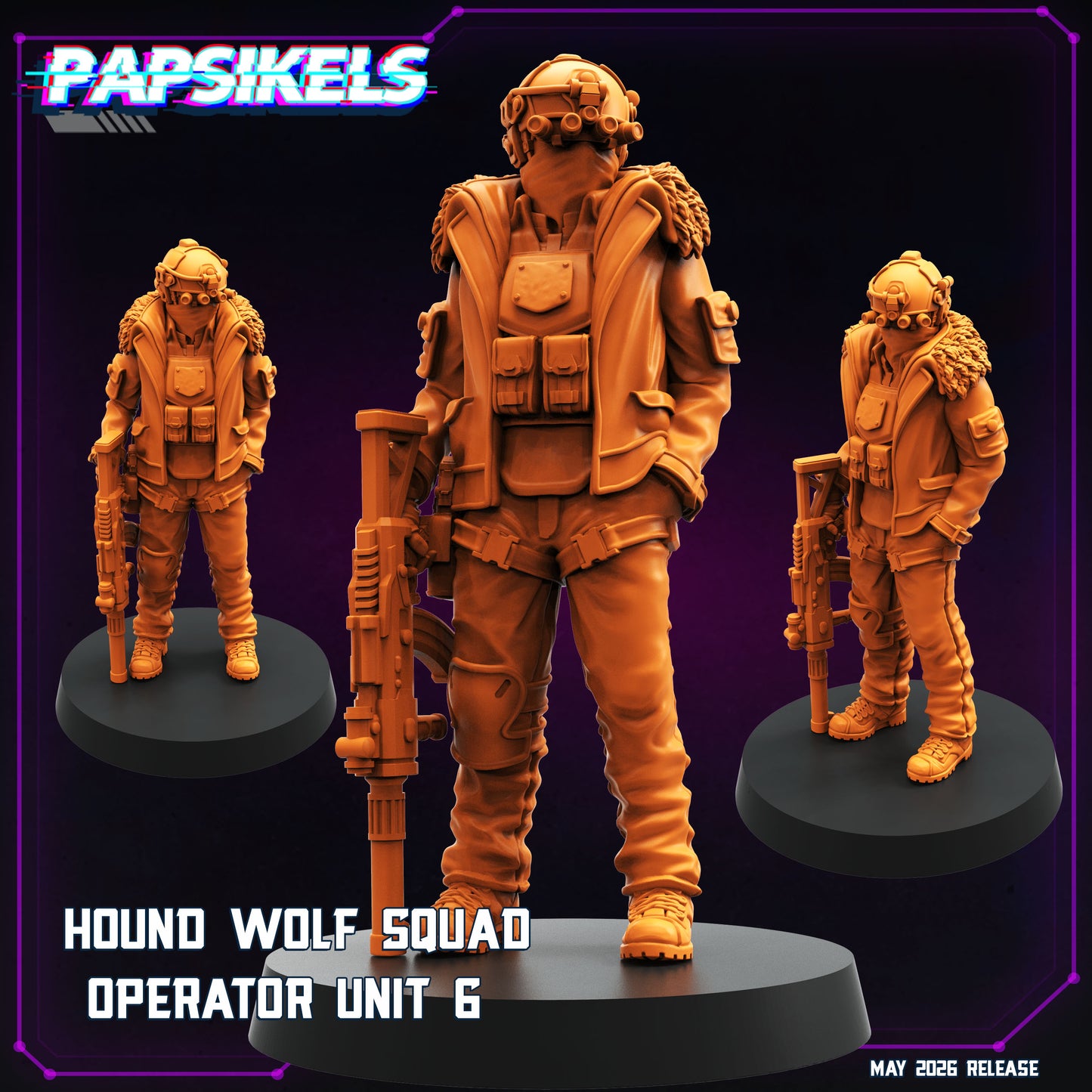 Hound Wolf Squad Operators Set 2 -32mm Scale Cyberpunk | Papsikels