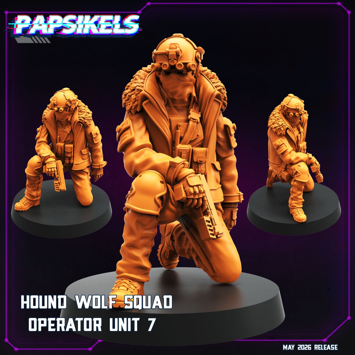 Hound Wolf Squad Operators Set 2 -32mm Scale Cyberpunk | Papsikels