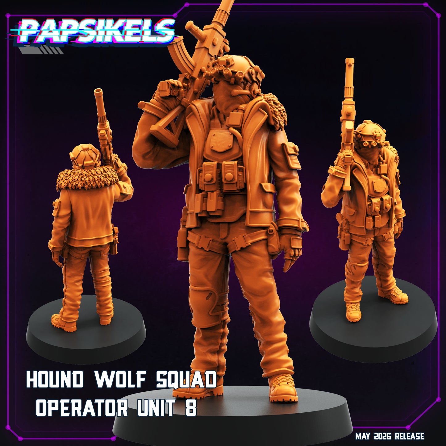 Hound Wolf Squad Operators Set 2 -32mm Scale Cyberpunk | Papsikels