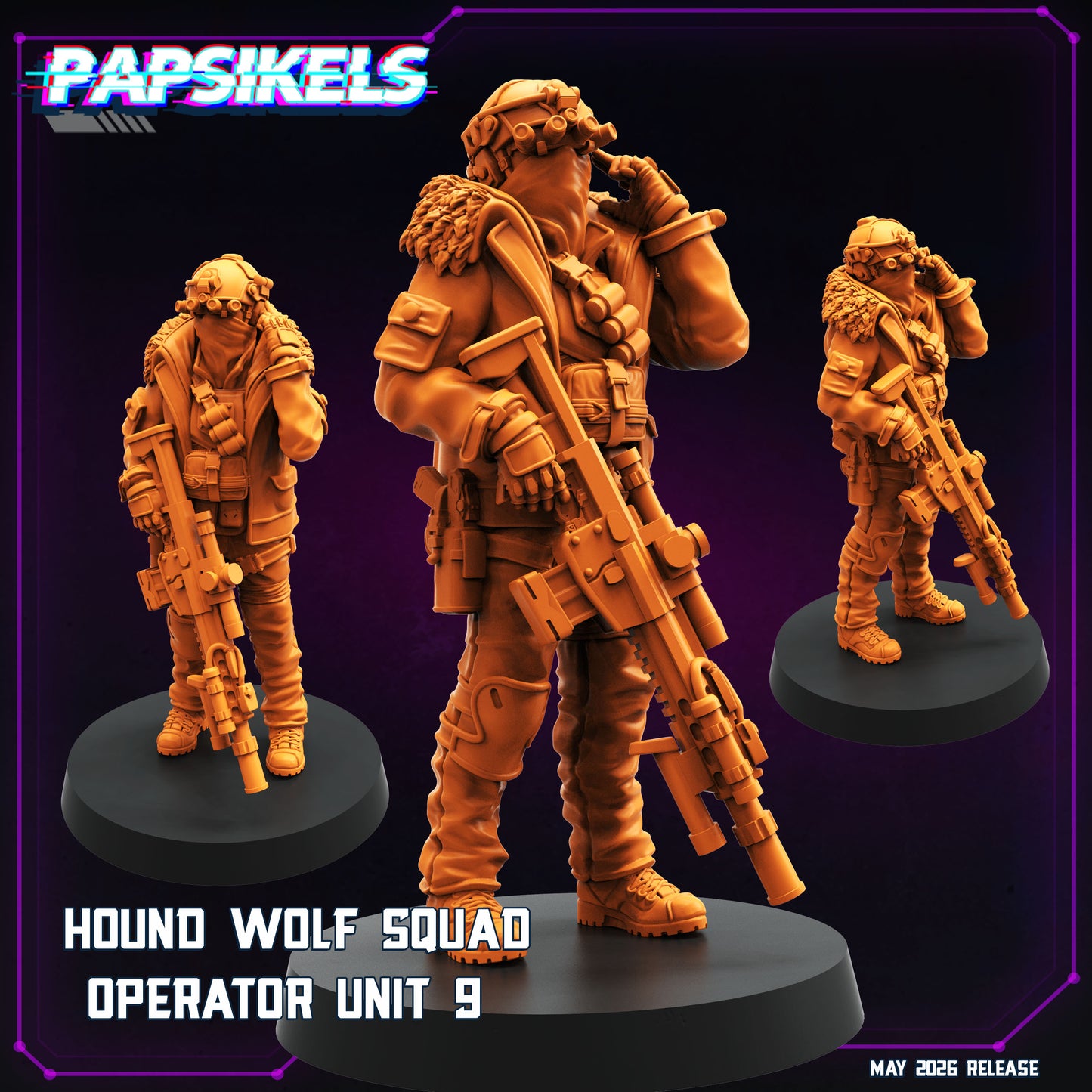 Hound Wolf Squad Operators Set 2 -32mm Scale Cyberpunk | Papsikels