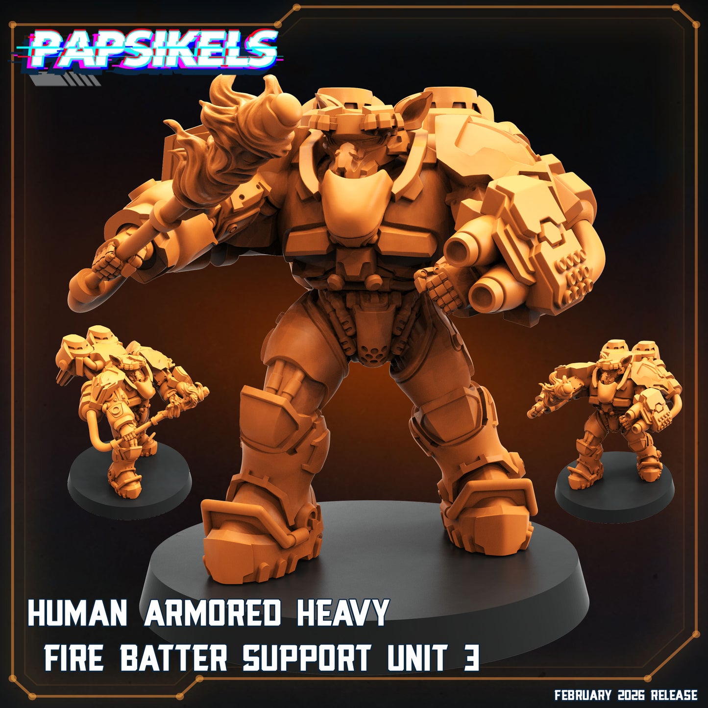 Heavy Fire Batter Support Units | 28mm+ Scale Miniature | Sci fi | Papsikels
