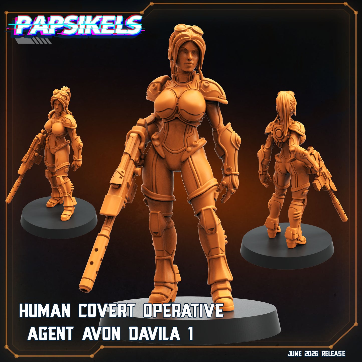 Covert Operative Agent Avon Davila - 32mm Scale Sci Fi Starcraft | Papsikels