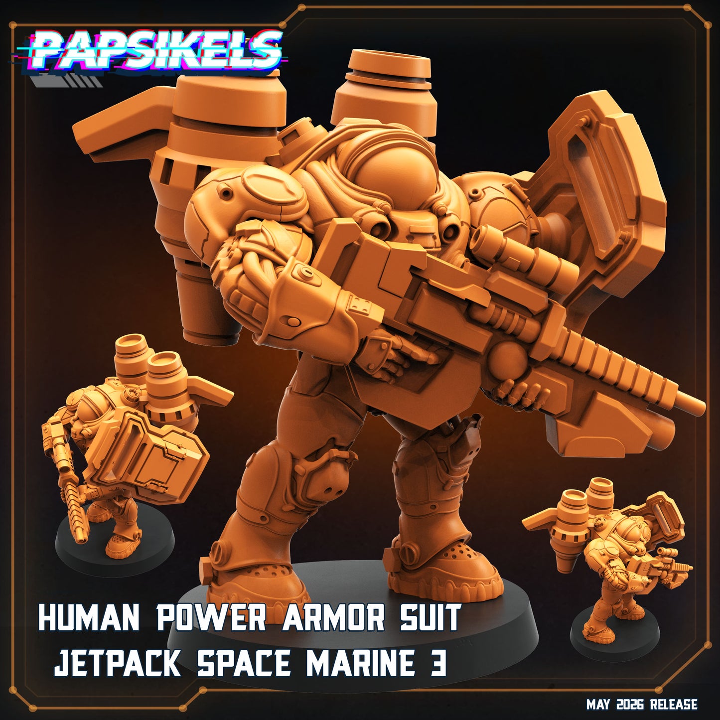 Human Power Armor Suit Jetpack Space Marines - 32mm Scale Sci Fi Starcraft | Papsikels