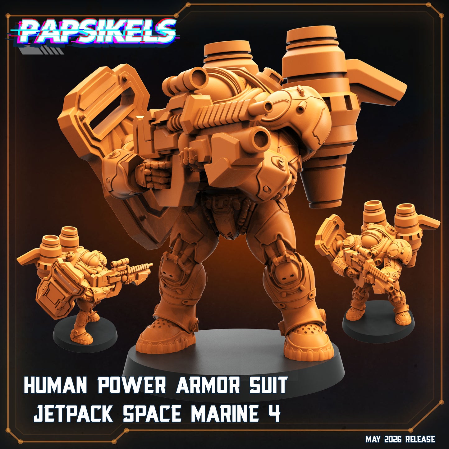 Human Power Armor Suit Jetpack Space Marines - 32mm Scale Sci Fi Starcraft | Papsikels