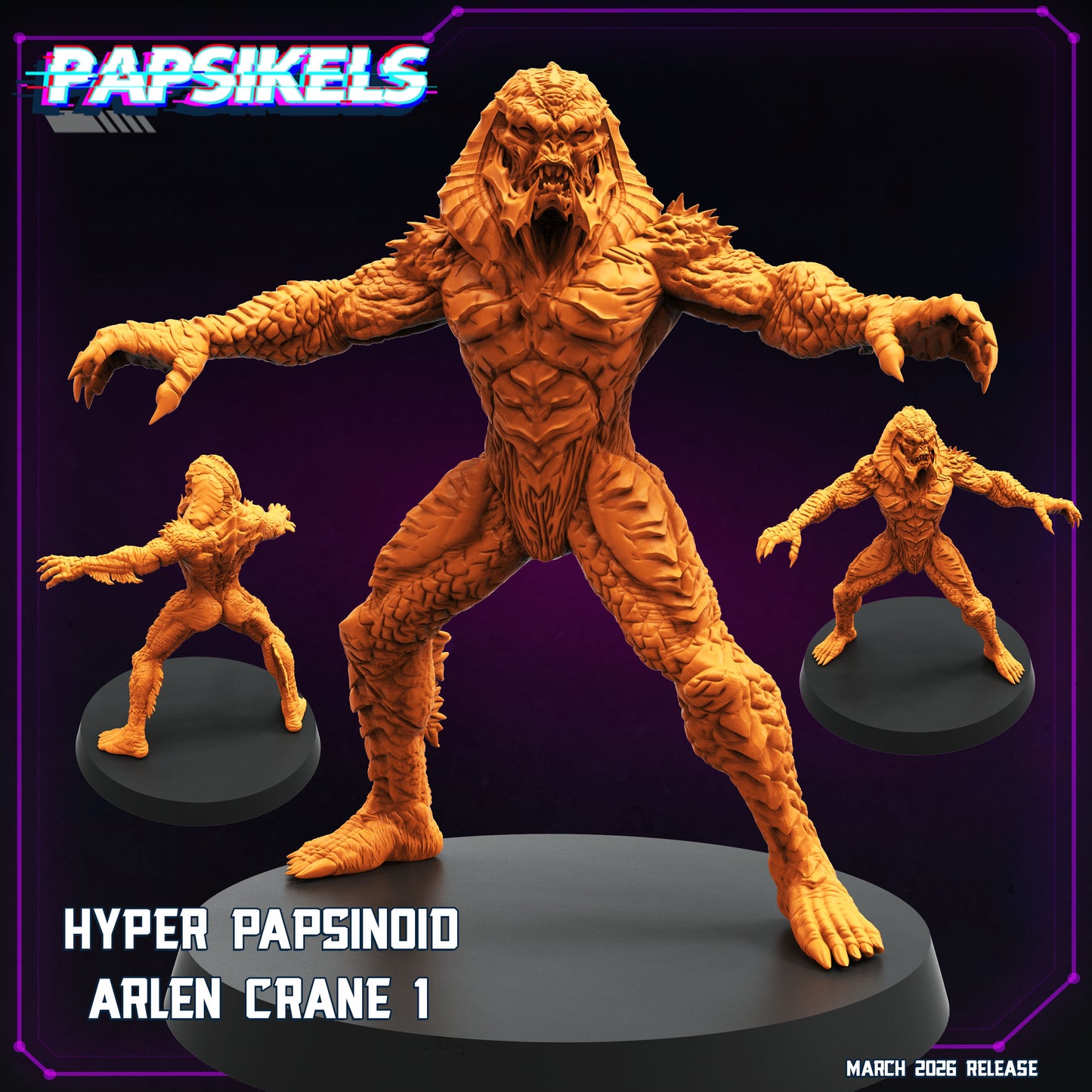 Hyper Papsinoid Arlen Crane - 32mm Scale Cyberpunk Guyver Shadowrun | Papsikels