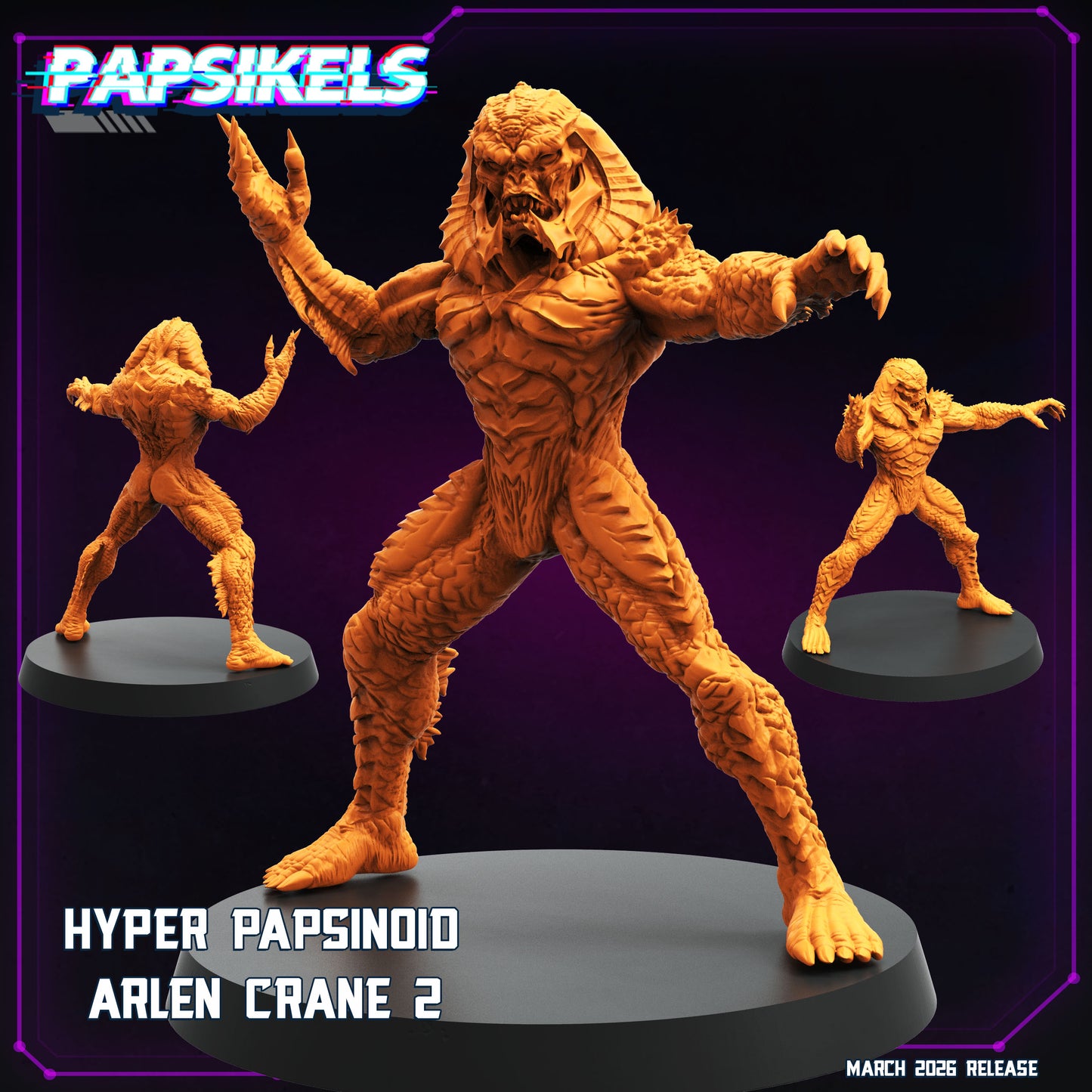Hyper Papsinoid Arlen Crane - 32mm Scale Cyberpunk Guyver Shadowrun | Papsikels