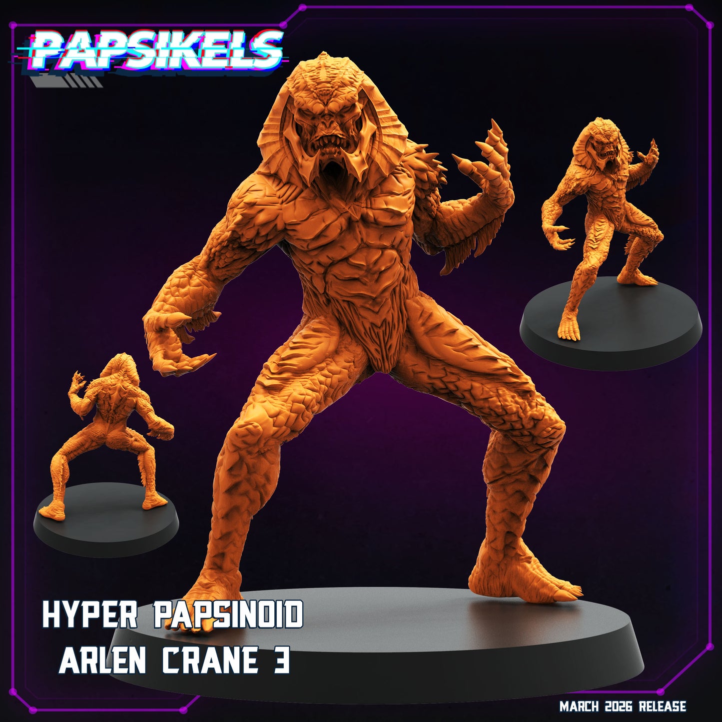 Hyper Papsinoid Arlen Crane - 32mm Scale Cyberpunk Guyver Shadowrun | Papsikels