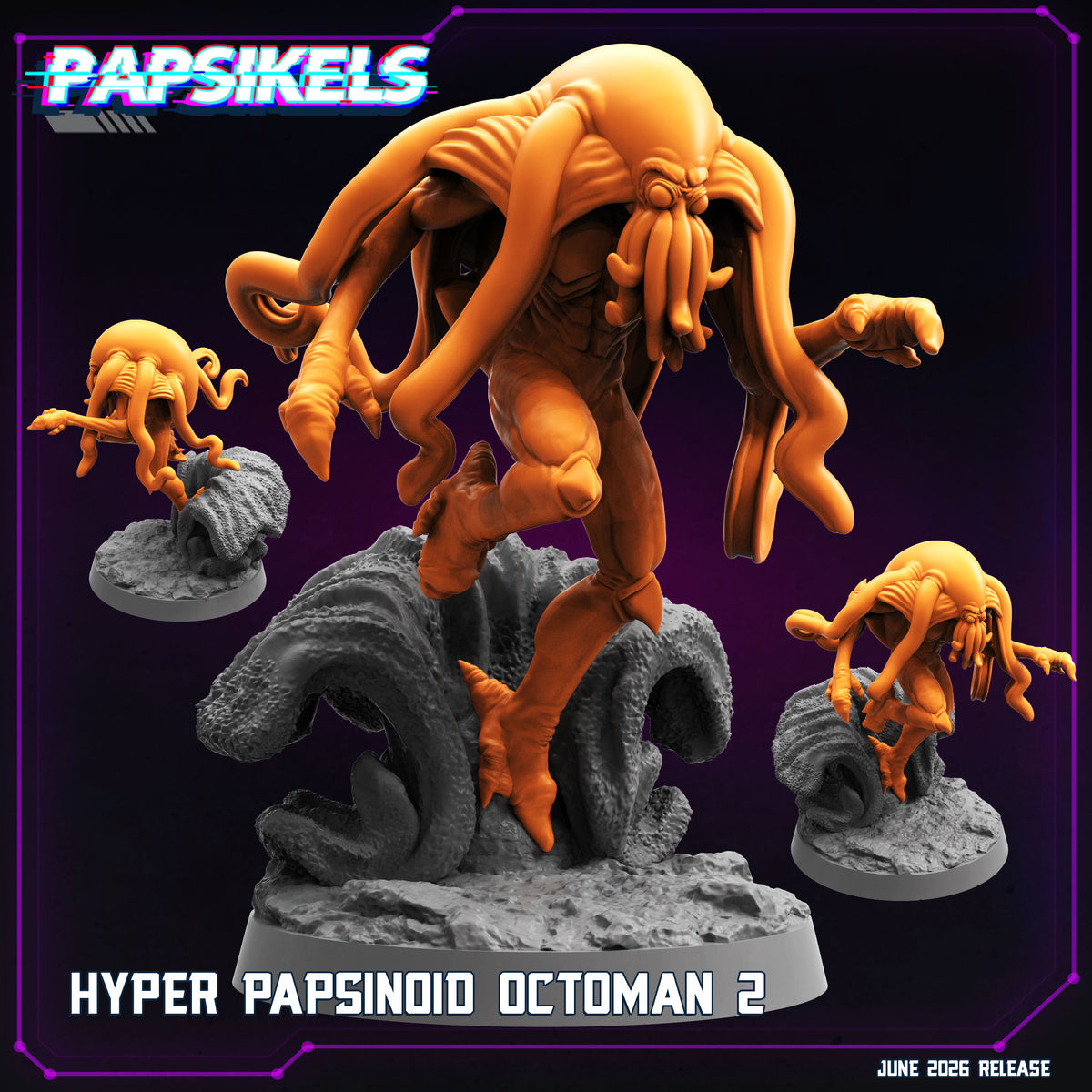 Papsinoid Octoman - Resin Cyberpunk Guyver Miniature  | Papsikels