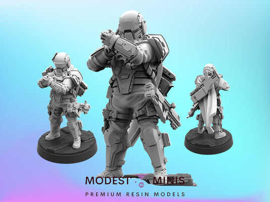 Democracy Troopers 02 Heavy Ops 3 - 32mm Scale Sci Fi Helldivers Proxy | Papsikels