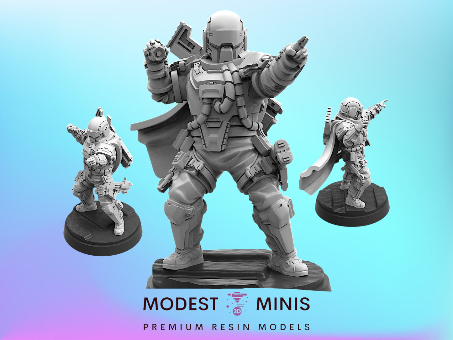 Democracy Troopers 02 Heavy Ops 4 - 32mm Scale Sci Fi Helldivers Proxy | Papsikels