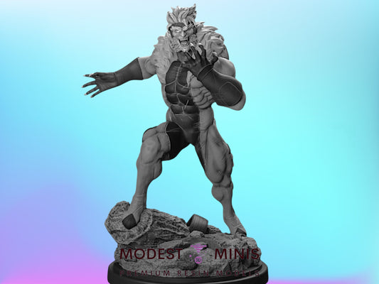 The Unstoppable Beast | Sabretooth Resin Miniature Proxy for Crisis Protocol | Hall of Heroes