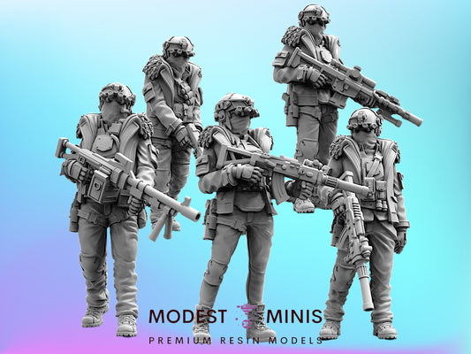 Hound Wolf Squad Operators Set 1 -32mm Scale Cyberpunk | Papsikels