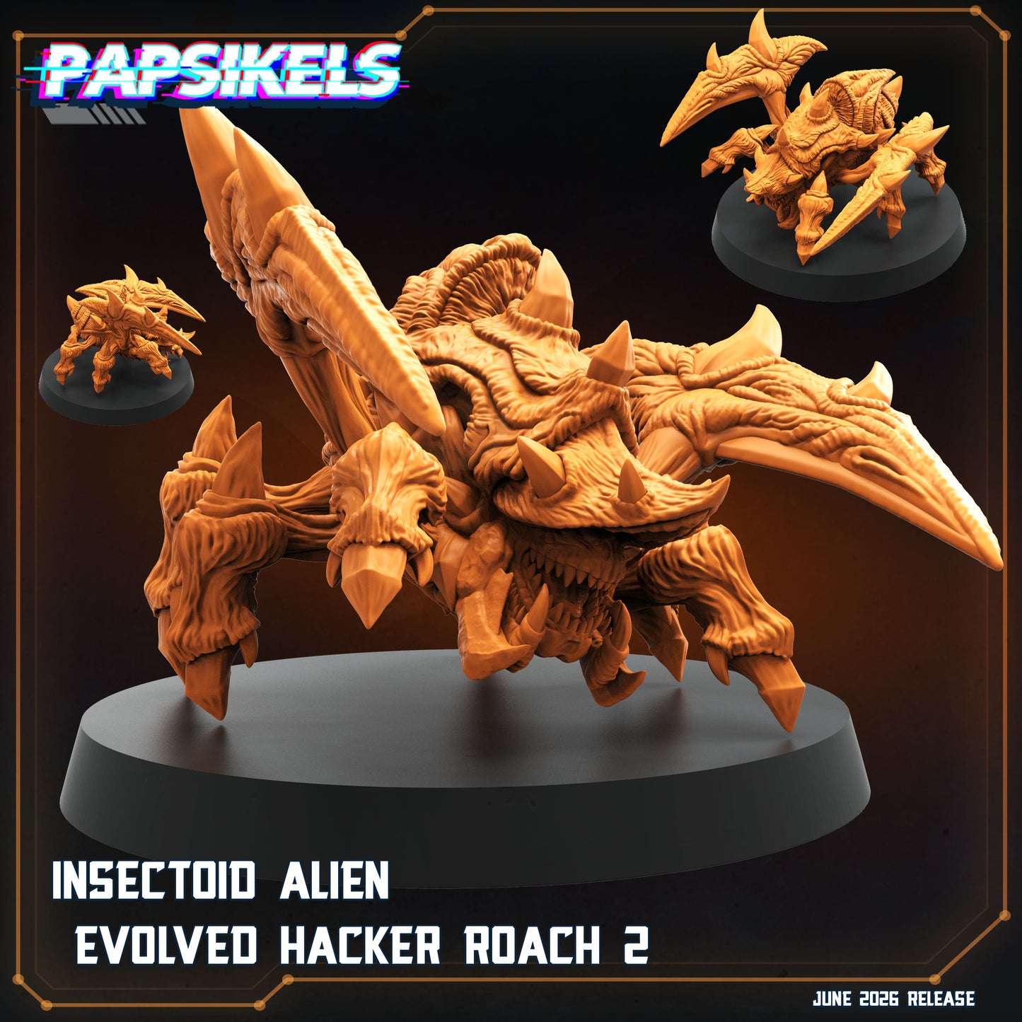 Insectoid Alien Evolved Hacker Roach - 32mm Scale Sci Fi Starcraft | Papsikels