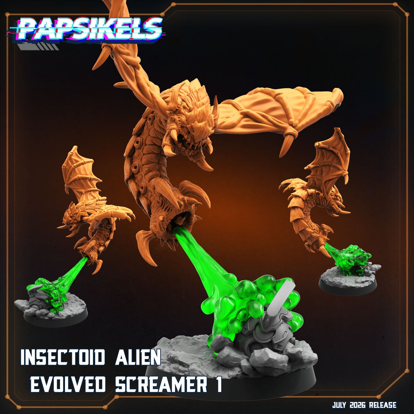 Insectoid Alien Evolved Screamers - 32mm Scale Sci Fi Starcraft Proxy | Papsikels