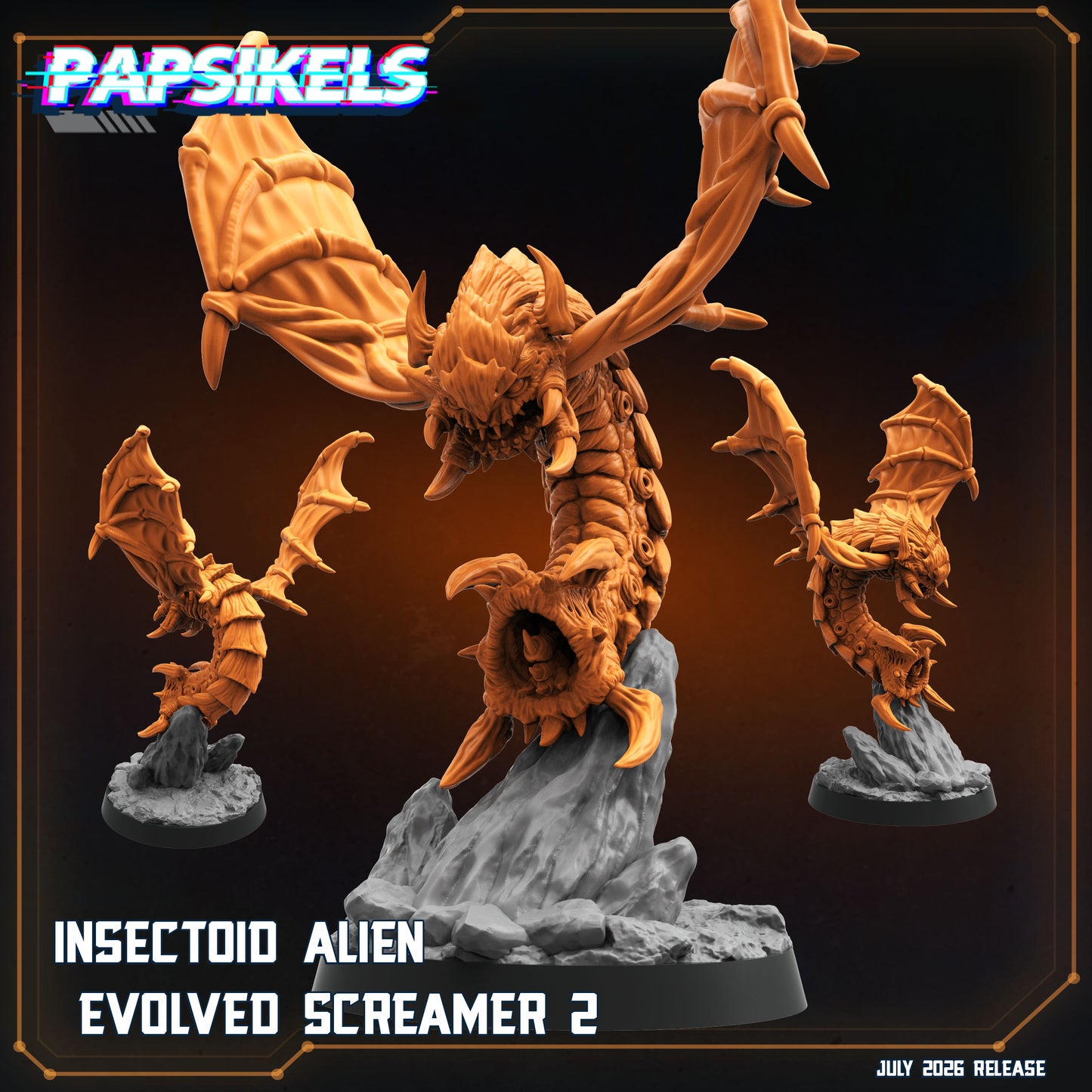 Insectoid Alien Evolved Screamers - 32mm Scale Sci Fi Starcraft Proxy | Papsikels