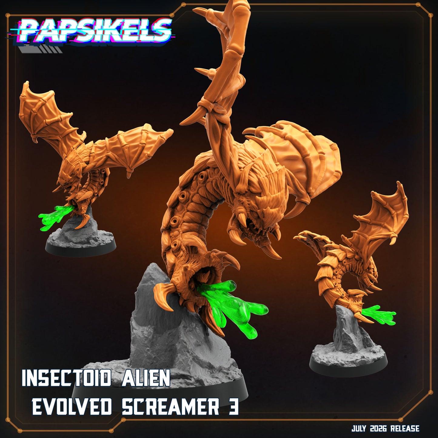 Insectoid Alien Evolved Screamers - 32mm Scale Sci Fi Starcraft Proxy | Papsikels