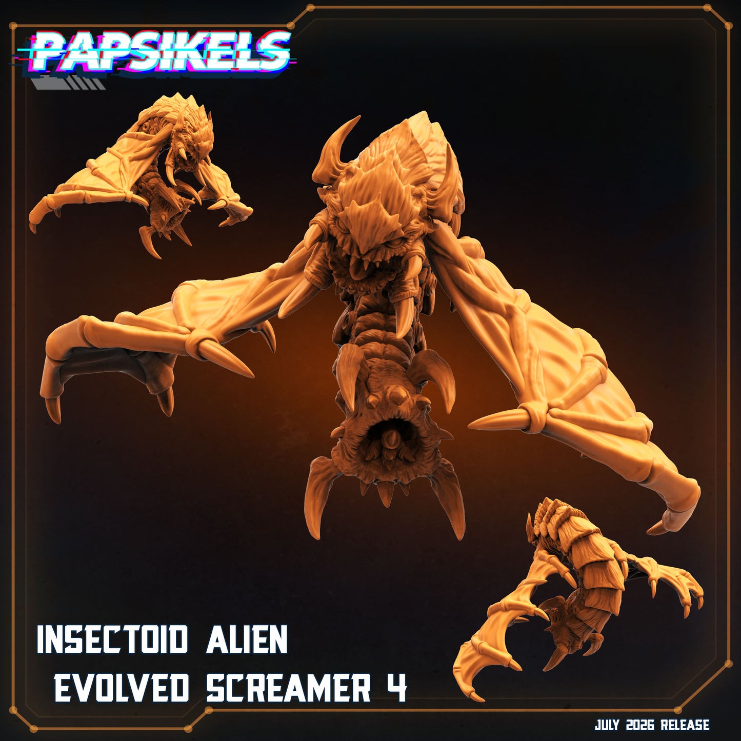 Insectoid Alien Evolved Screamers - 32mm Scale Sci Fi Starcraft Proxy | Papsikels