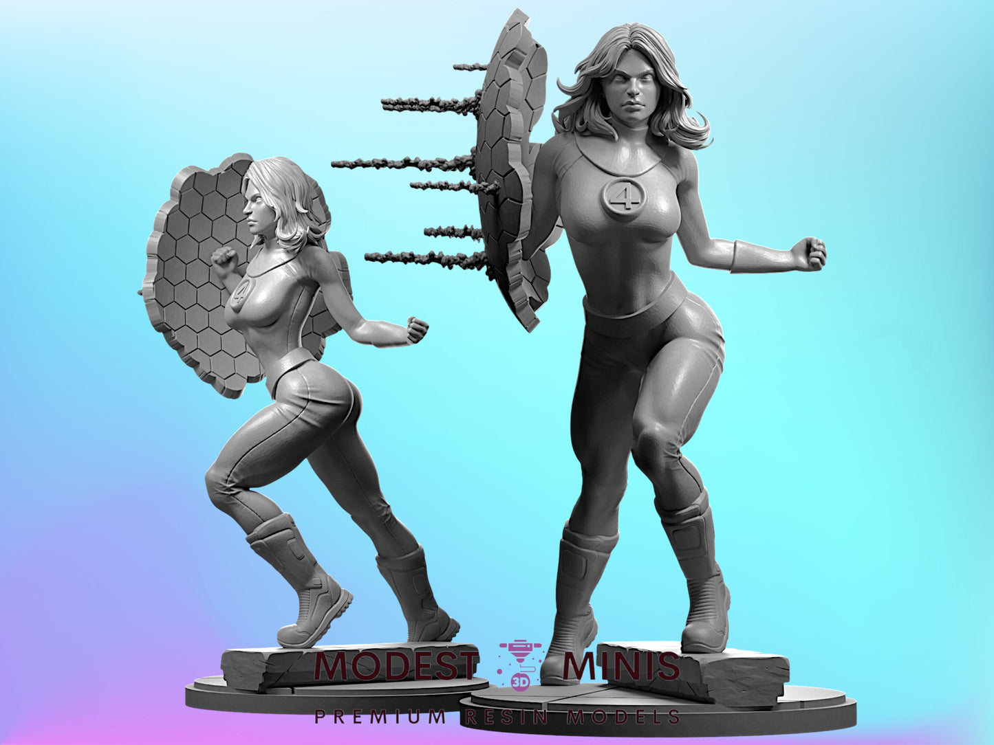 Invisible Sue - 32mm - 40mm Mini | DnD Mini | Superhero | Legion