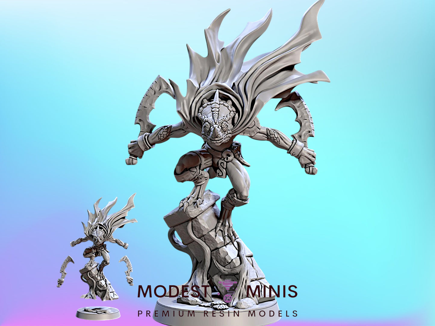Khazi Me Vees Lizard Assassin | 28mm - 75mm Scale Resin Minis | DnD | Frostgrave Artisan Guild Falgor's Swamp