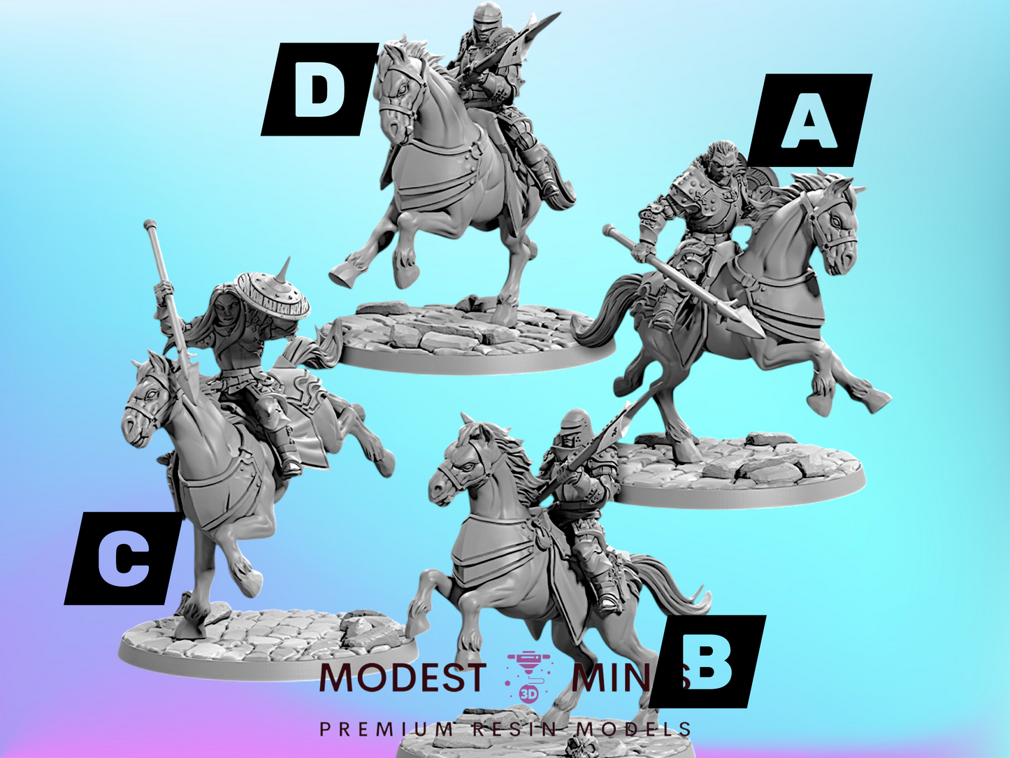 Vanguard Cavalry | 28mm - 75mm Scale Resin Minis | DnD | Frostgrave Artisan Guild Vanguard
