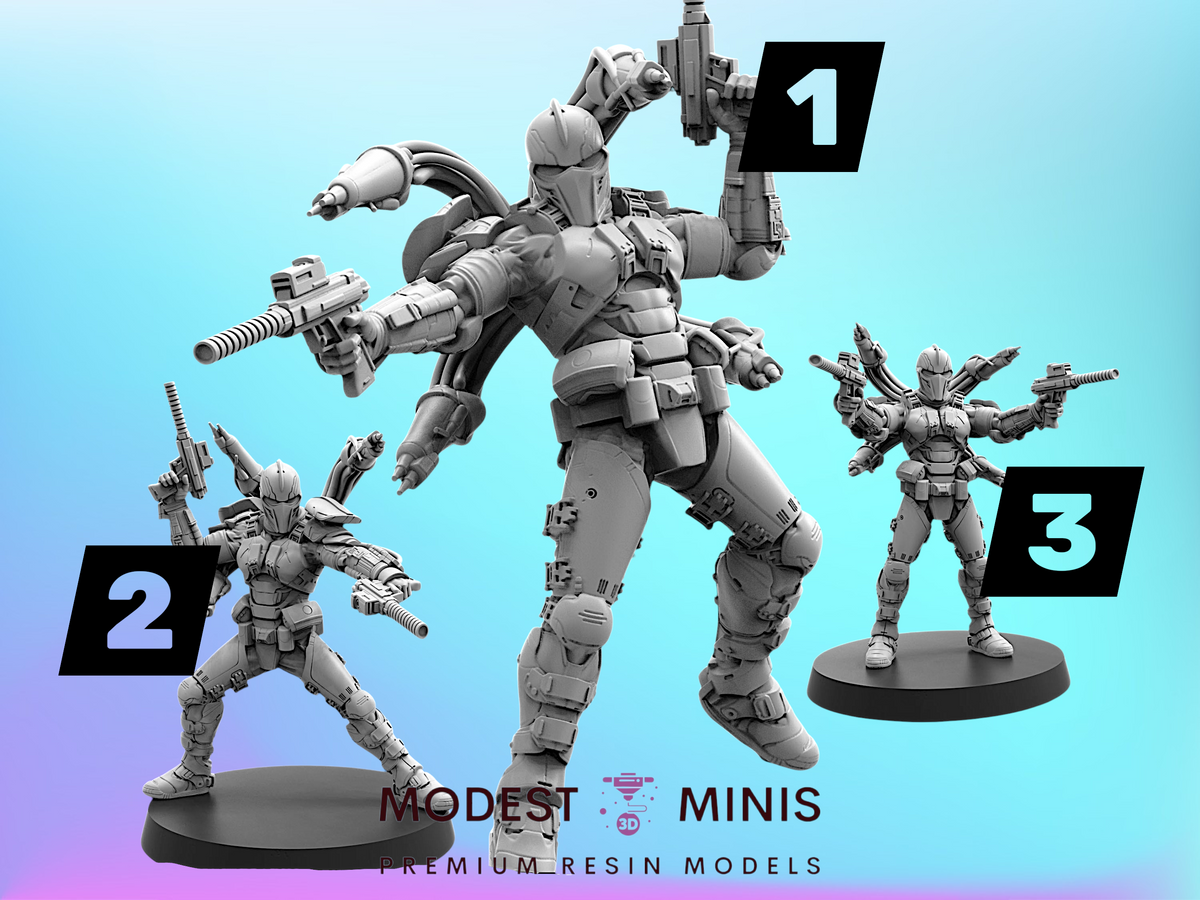 Tarantulord Cyber Bounty Hunter - 28mm - 100mm Scale Cyberpunk Mini | Papsikels