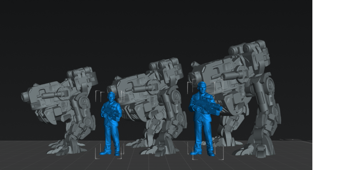 Large Security Mech | 25mm - 75mm Scale | DnD | EC3D Cyberpunk Mini | Ghost City