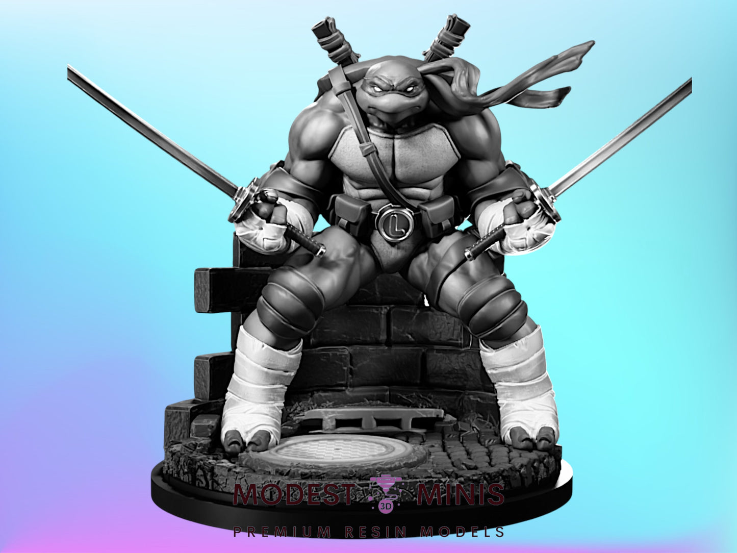 Twin Blade Ninja Leader | Leonardo | Resin Miniature Proxy for Crisis Protocol | Legion