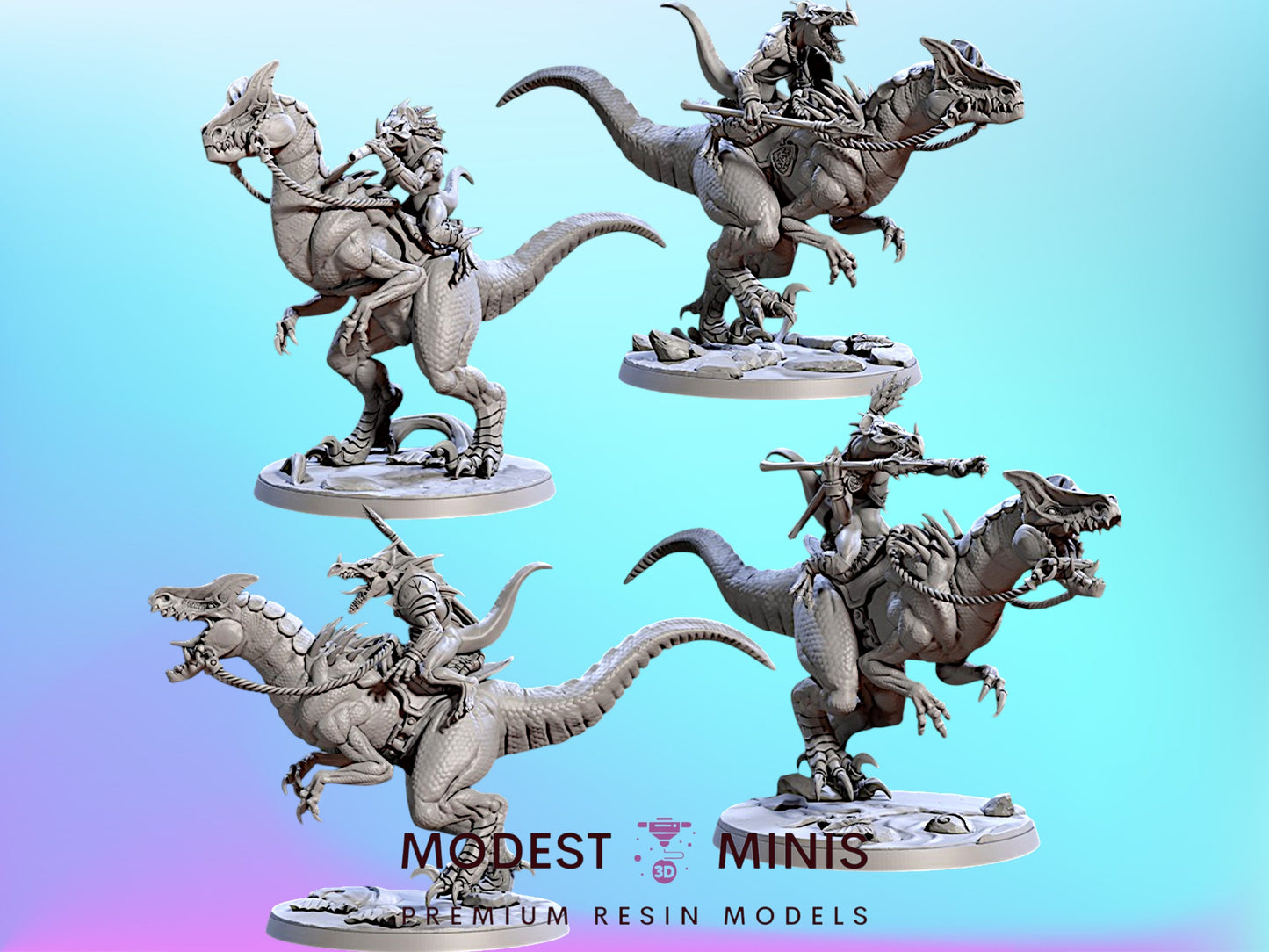 Razorwyvern Riders | 28mm - 75mm Scale Resin Minis | DnD | Frostgrave Artisan Guild Falgor's Swamp