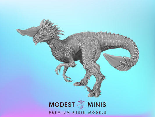 Long Horn Raptor | 15mm - 40mm Scale Dinosaur Miniature | DnD Frostgrave Mini | Epic