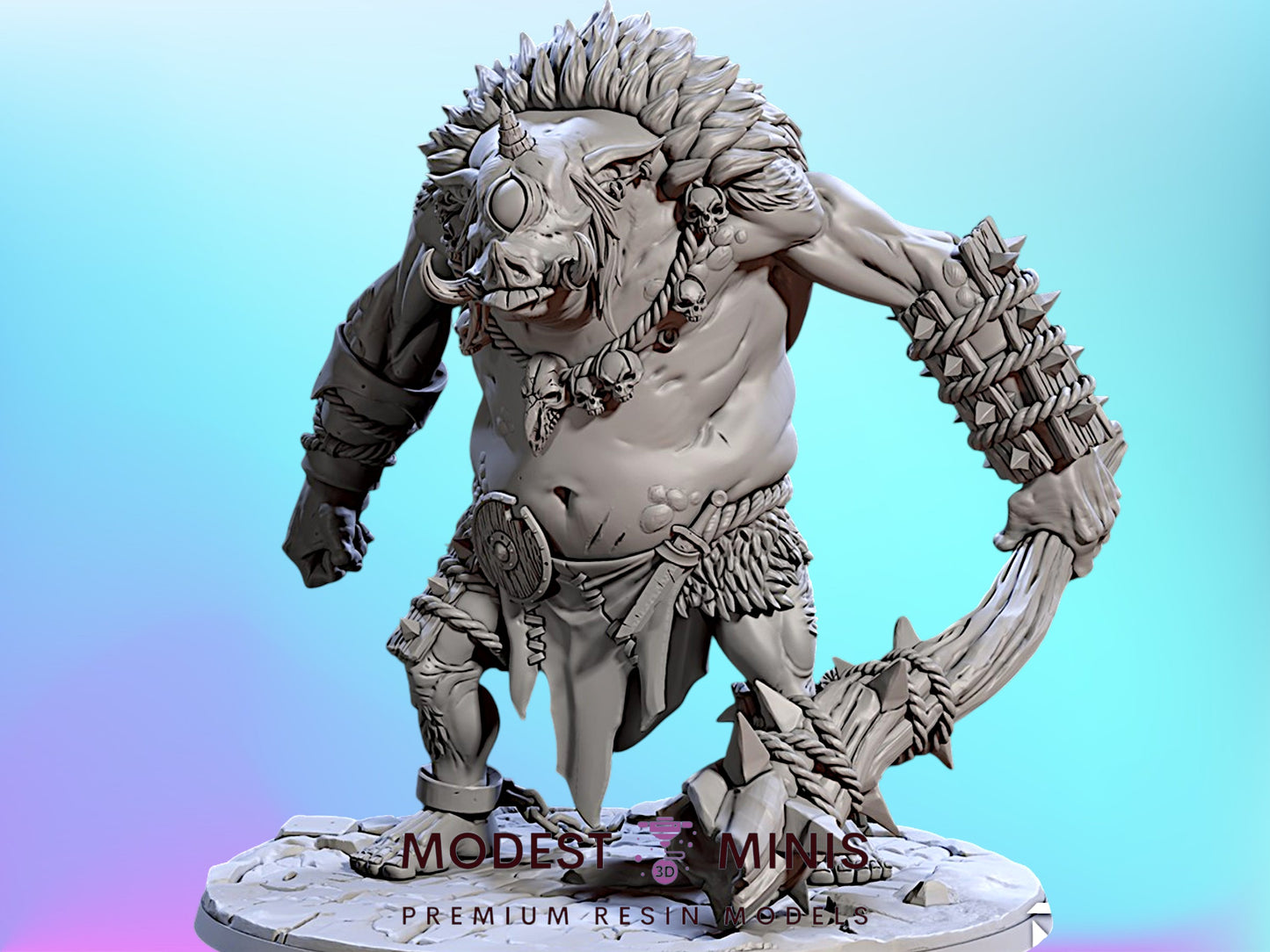 Lutgrog Orhog Cyclops | 28mm - 75mm Scale Resin Minis | DnD | Frostgrave Artisan Guild Pig Orc