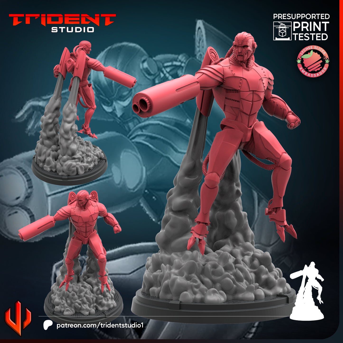 Doom Bot Blasters | 32mm - 40mm Mini | Crisis Protocol Proxy | Superhero | Trident