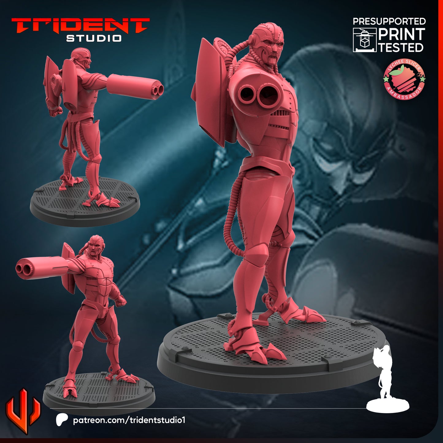 Doom Bot Blasters | 32mm - 40mm Mini | Crisis Protocol Proxy | Superhero | Trident