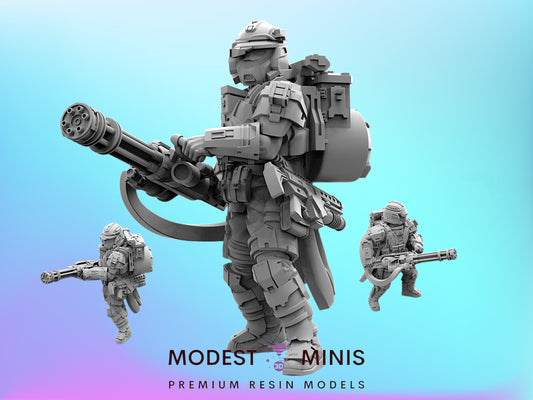 RS40 Helljumper Maxigunner | 28mm+ Scale Miniature | Sci fi | Papsikels