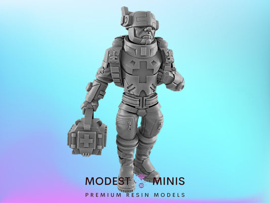 Medic | 25mm - 75mm Scale | DnD | EC3D Cyberpunk Mini | Ghost City