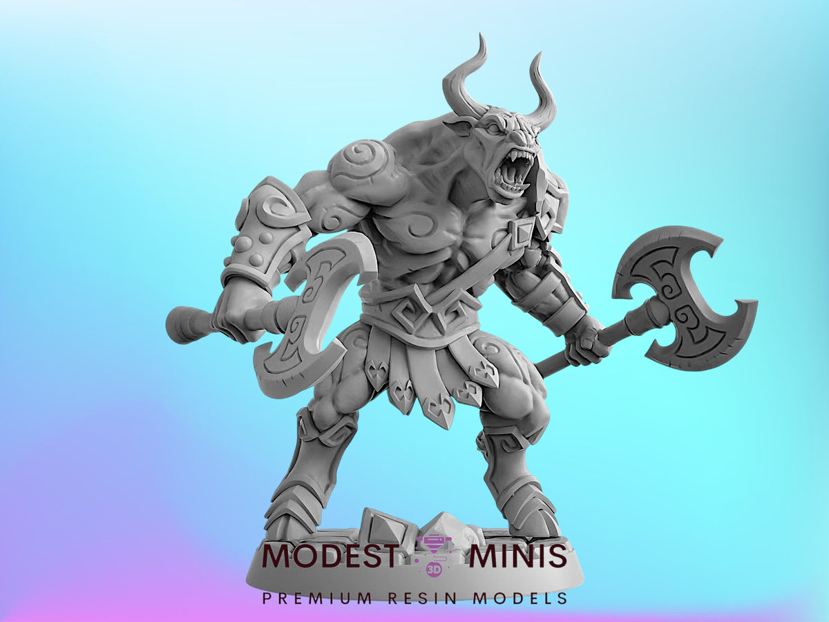 Minoc Minotaur B | 28mm - 75mm Scale Resin Minis | DnD | Frostgrave Artisan