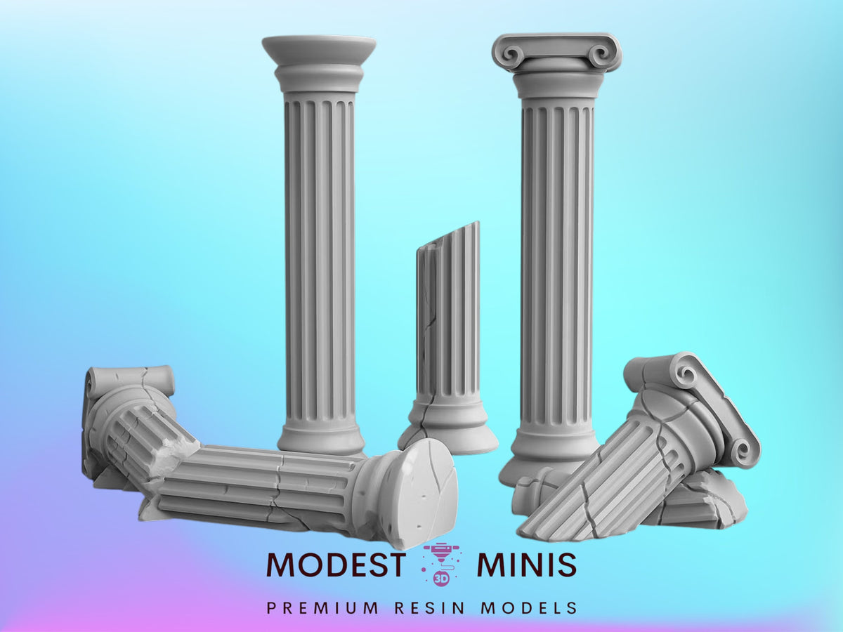 Minoc Columns | 28mm - 75mm Scale Resin Minis | DnD | Frostgrave Artisan Minotaurs