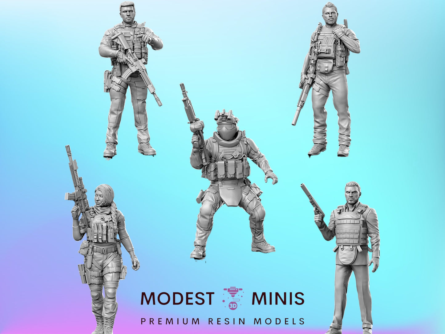 5pc Modern Warfare 2 - 28mm Scale Resin Military Miniature | Zona Alfa | Spectre Ops RN Estudio