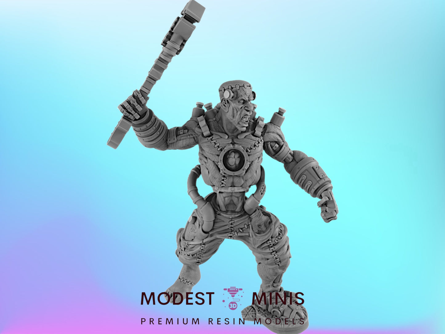 The Monster | 25mm to 100mm Steampunk Mini | DnD | EC3D