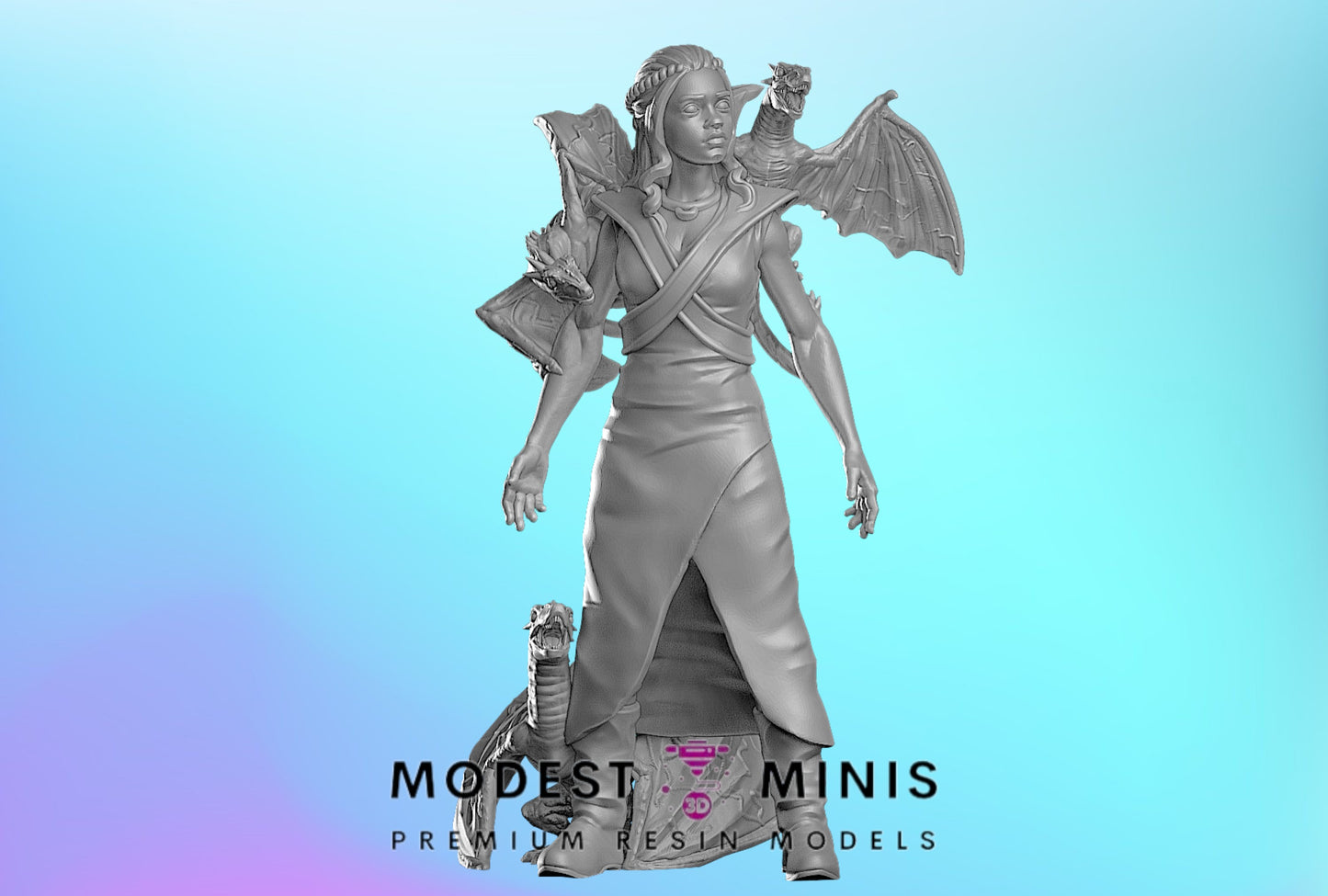 Survivor Mother of Dragons | 28mm - 100mm Scale Resin Mini | Zombicide | Vaultz GoT