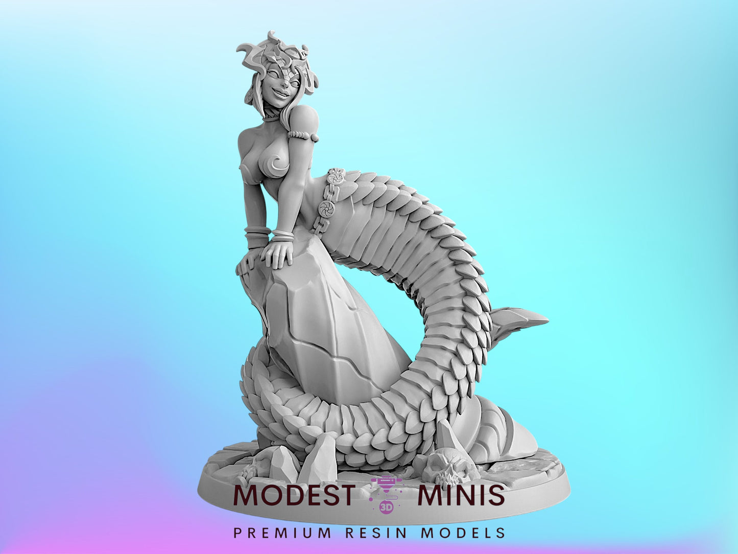 Kseerkix Yuan Ti Pinup | 28mm - 75mm Scale Resin Minis | DnD | Frostgrave Artisan Maneater Nagarot