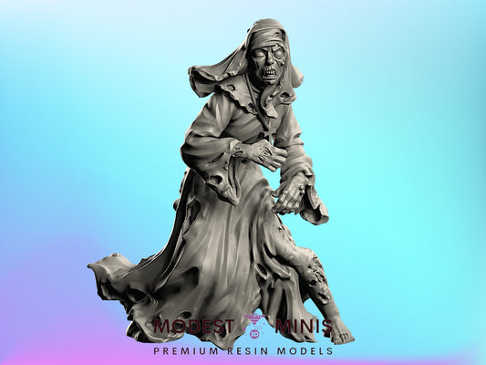 Zombie Nun1 | 28mm - 100mm Scale Resin Mini | Zombicide | Vaultz